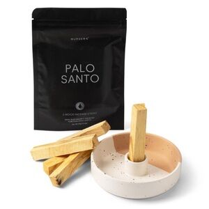 NWT Bursera Palo Sanri Wooden Incense Sticks and Ceramic Holder